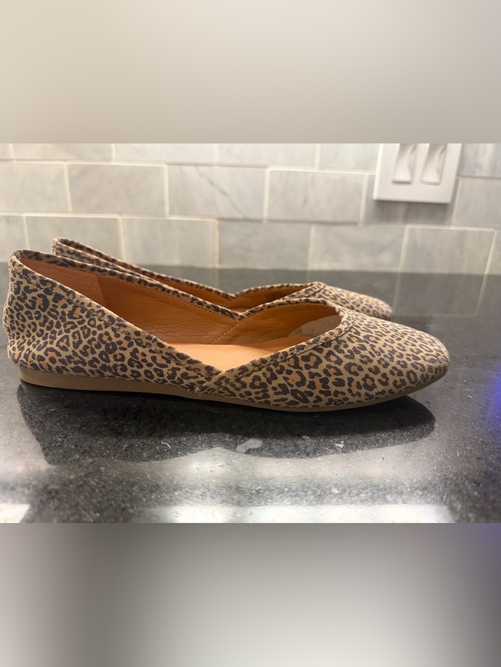 Lucky Brand Leopard Print Genuine Suede Ballet Flats Women’s 8.5 - Picture 2 of 5